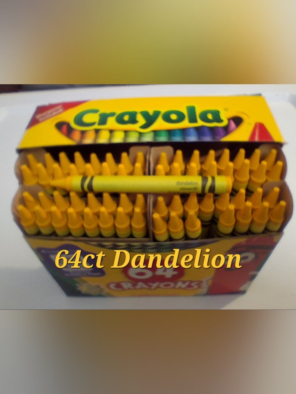 (64)Crayola Crayons (Dandelion) Single Color Bulk Lot